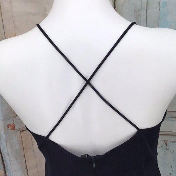 Rhapsody Navy Blue Halter Sleeveless Crisscross Back Formal Dress Womens Size S - Picture 3 of 12